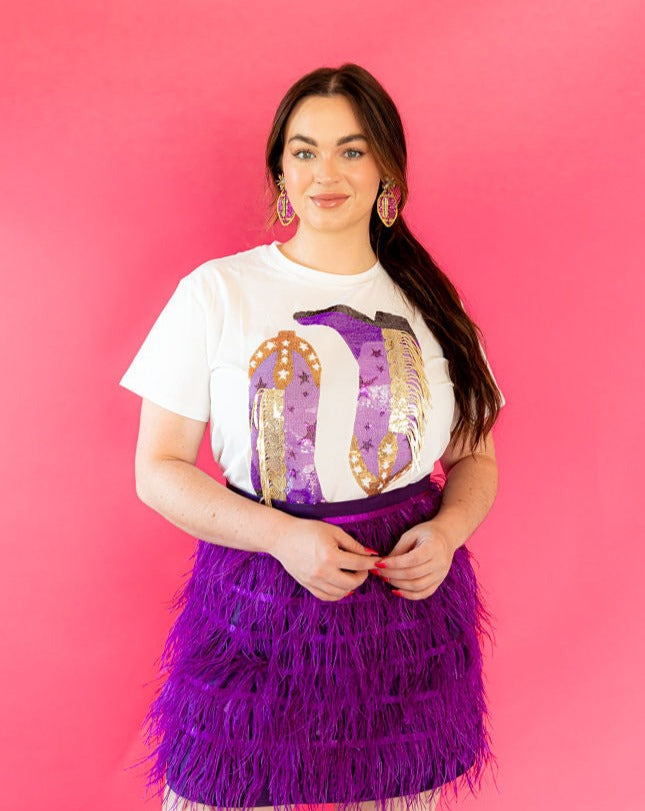 Queen of Sparkles - Purple Feather Skirt