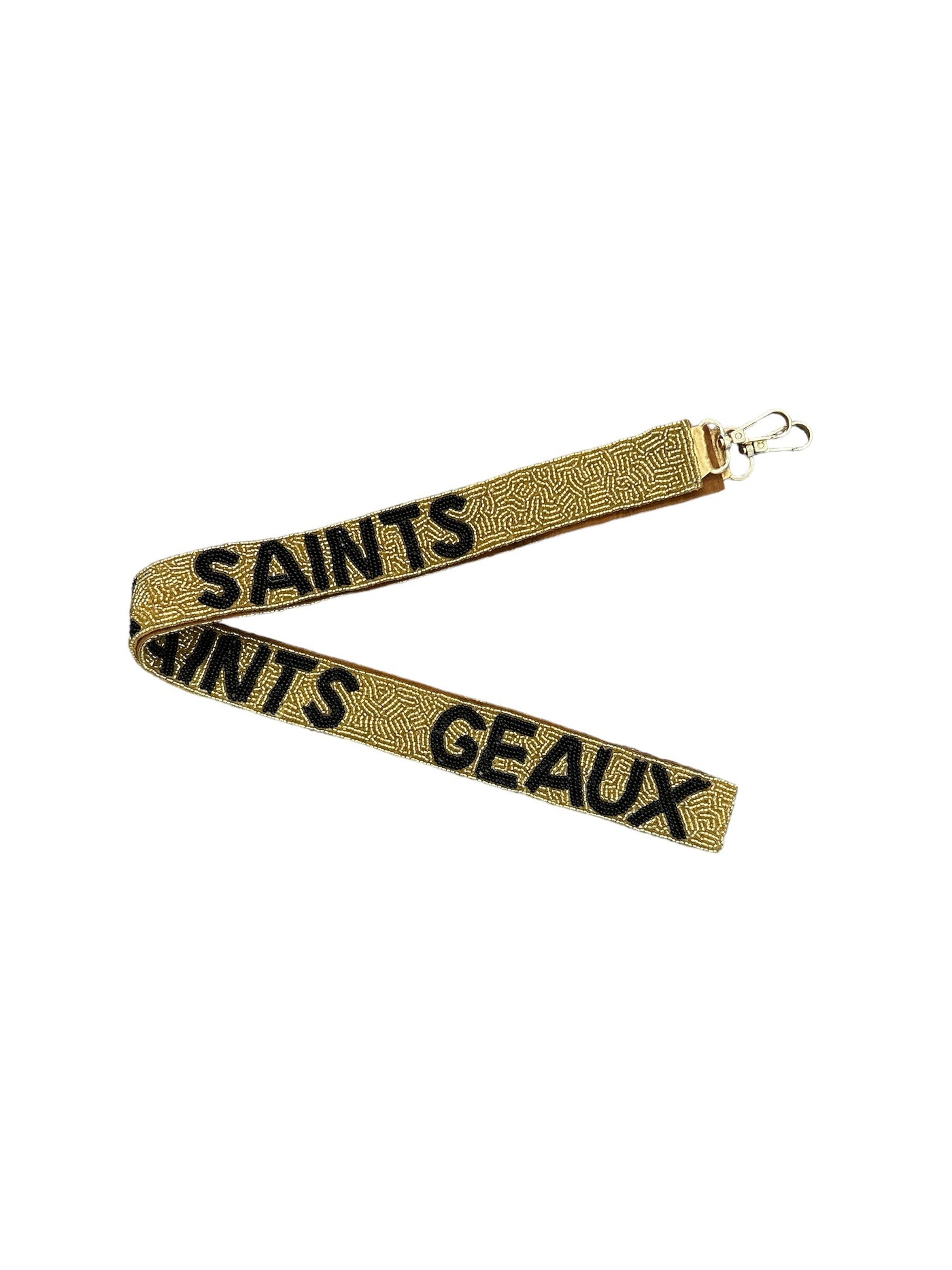 Seed Bead Strap - Geaux Saints - Gold with Black