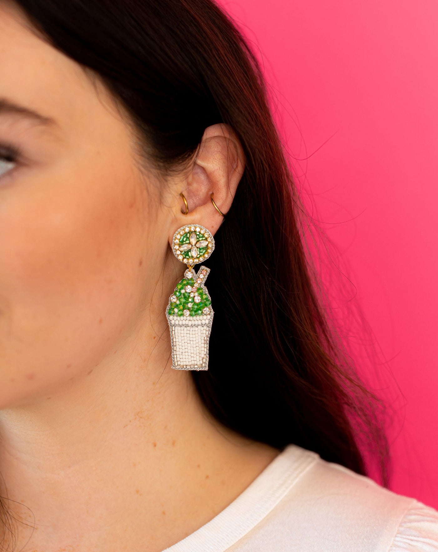 Snowball Earrings - Green