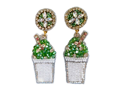 Snowball Earrings - Green