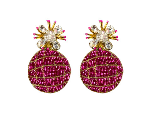 Disco Ball Earrings - Pink