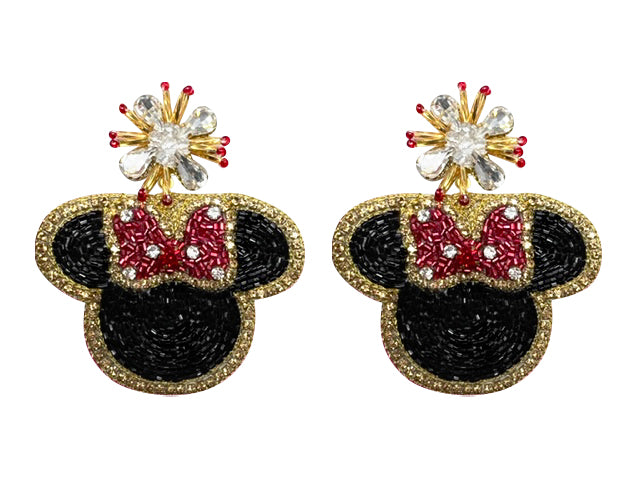 Mouse Earrings - Red
