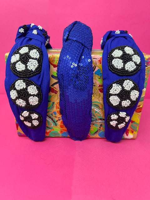 Headband Sequin Knot - Royal Blue