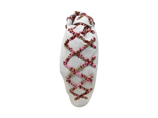 Valentine Sprinkle Headband - White and Pink