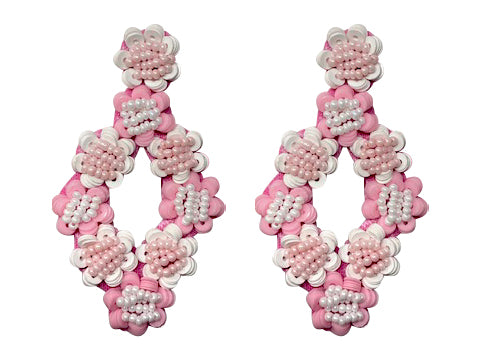 Elizabeth Earring - Pink and White