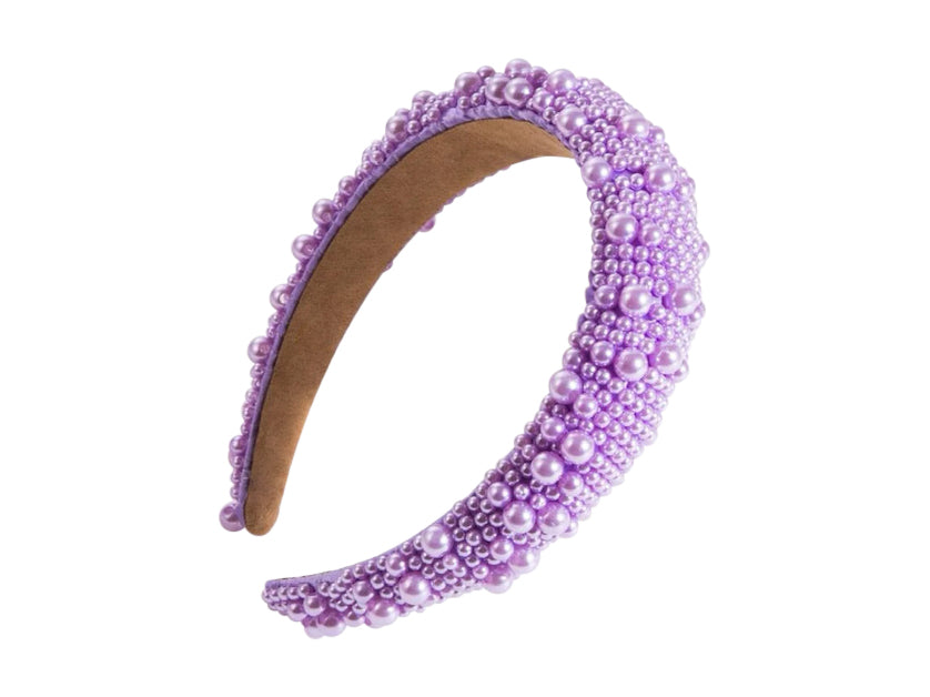 Headband Beaded - Purple Pearl