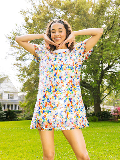Queen of Sparkles - Floral Sequin Poof Dress