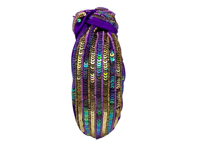 Sequin Headband Knot - Iridescent Stripe Purple