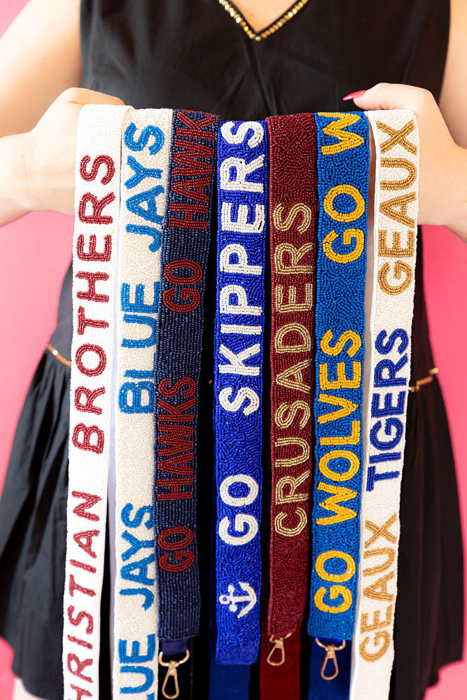 Seed Bead Bag Strap - Go Skippers
