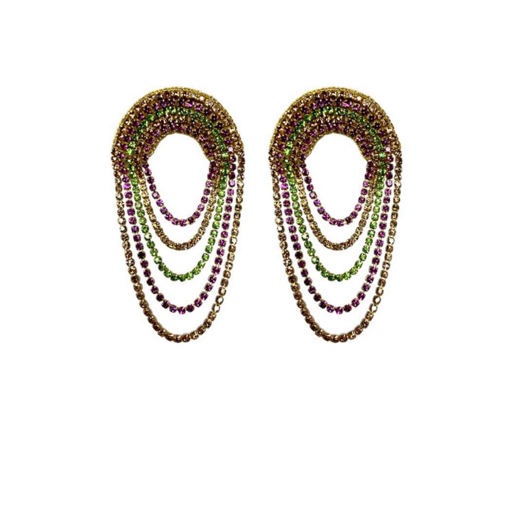 Gold Rhinestone Oval - Mardi Gras