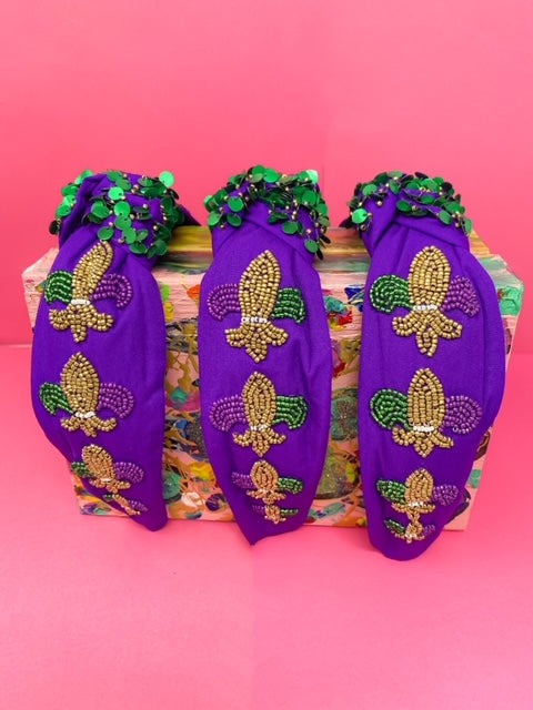 Mardi Gras - Fleur De Lis Headband