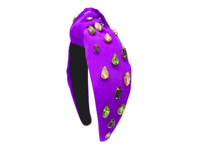 Mardi Gras Rhinestone Knot Headband