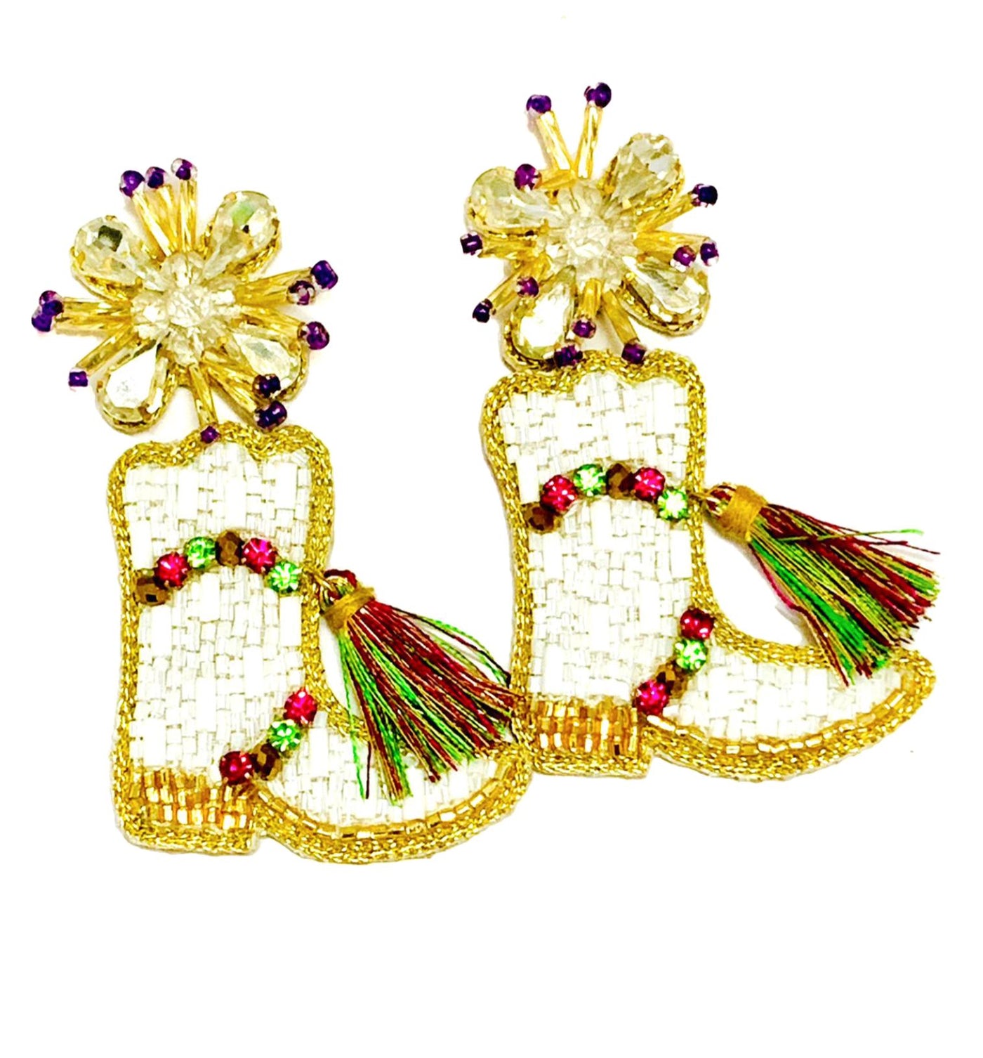 Mardi Gras Marching Boots Earrings