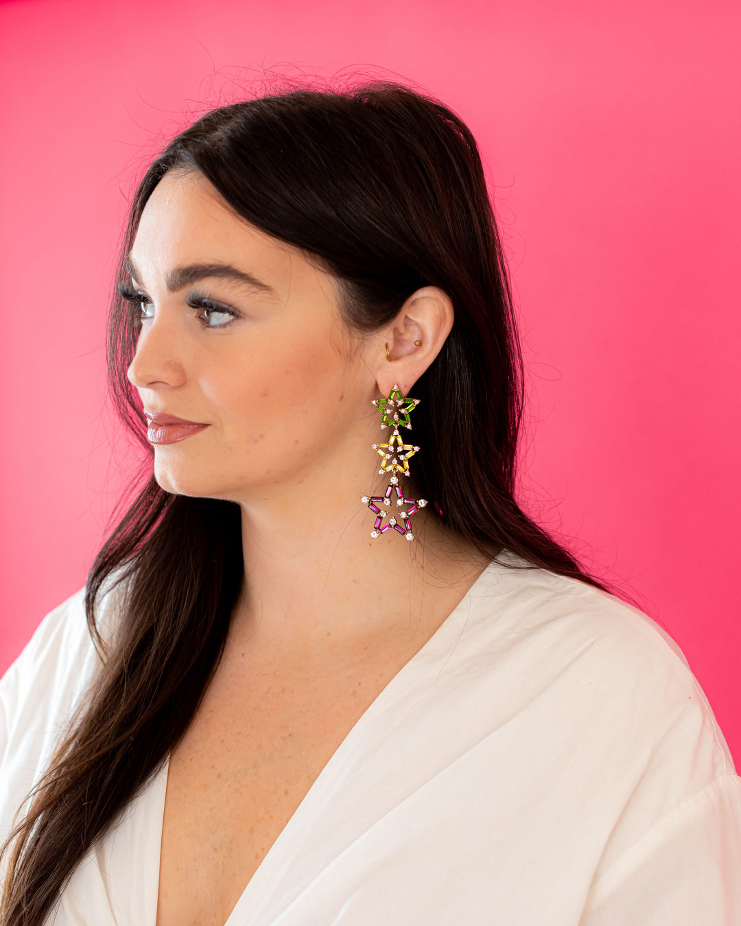 Three Stars Mardi Gras Earrings Three Stars Mardi Gras Earrings