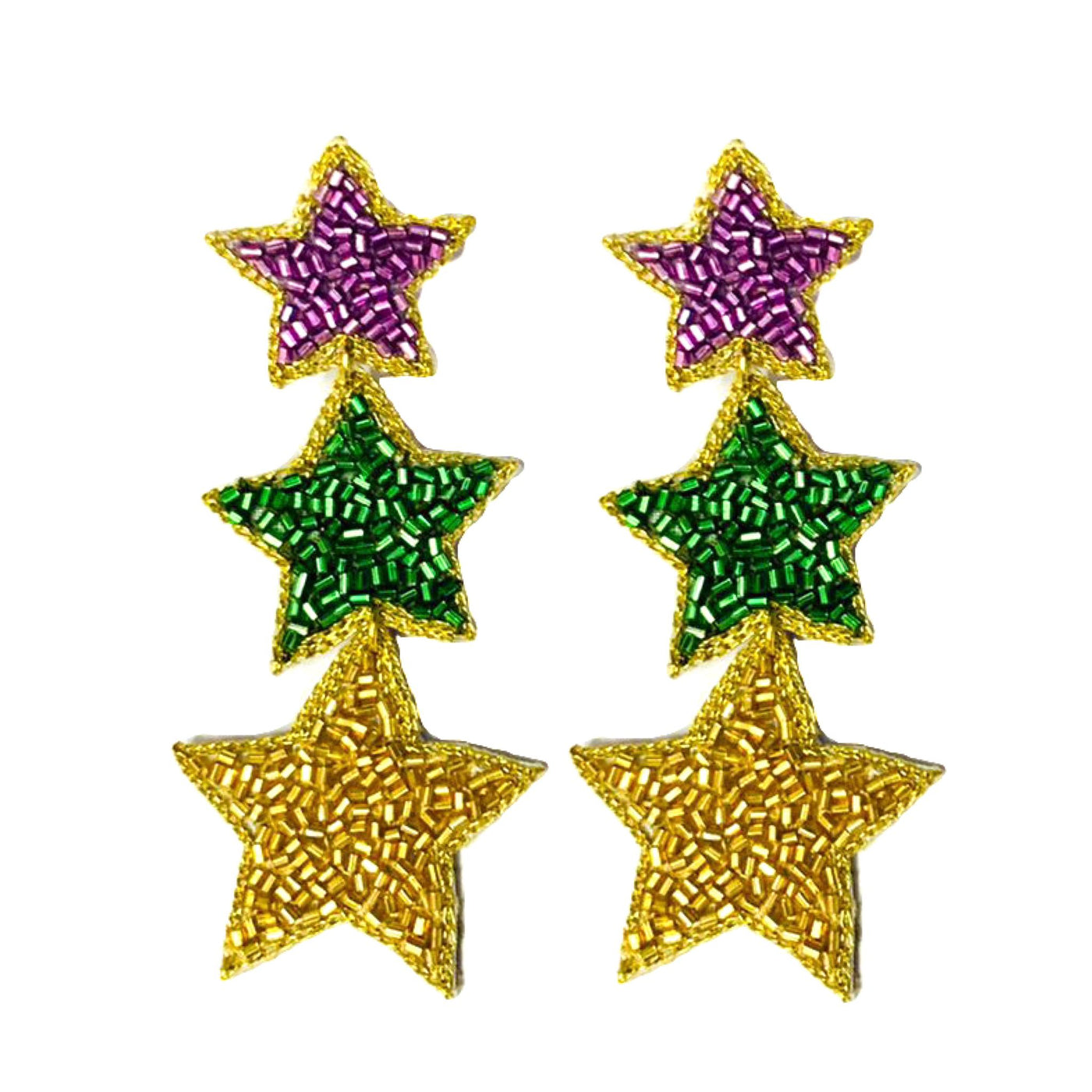 Mardi Gras Star Earrings