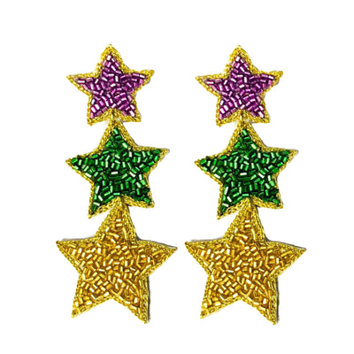 Mardi Gras Star Earrings