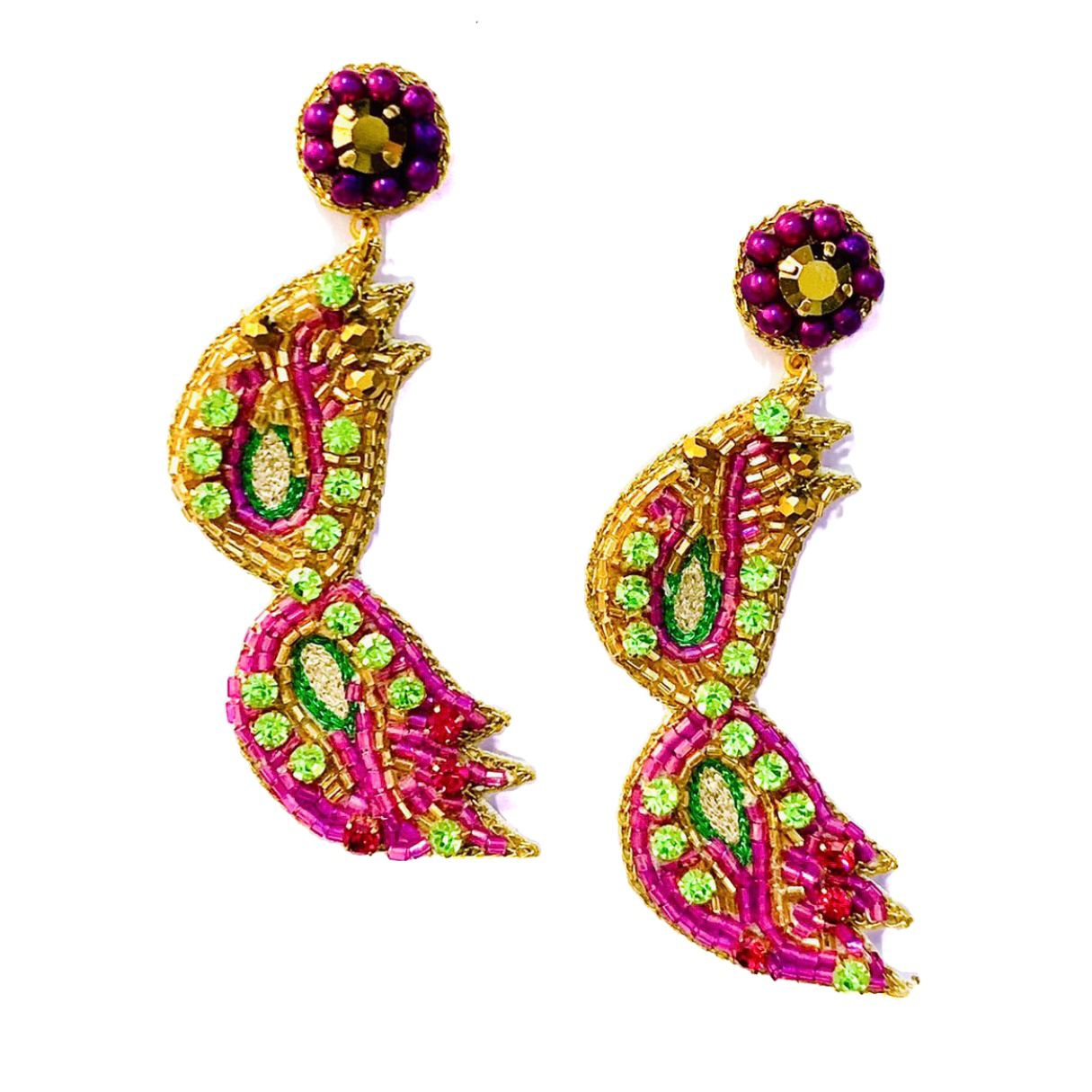 Mardi Gras Rhinestone Mask Earrings