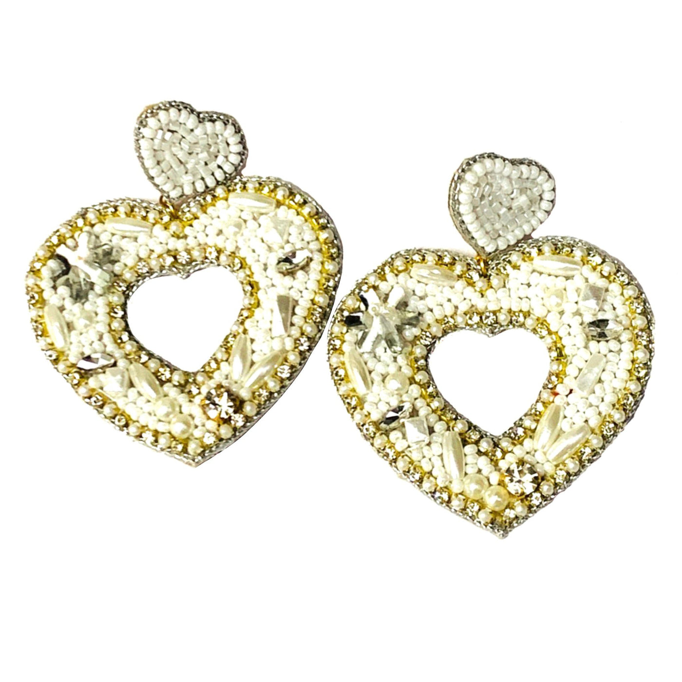Pearl Open Heart Earrings