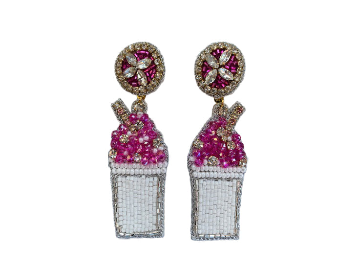 Snowball Earrings - Pink