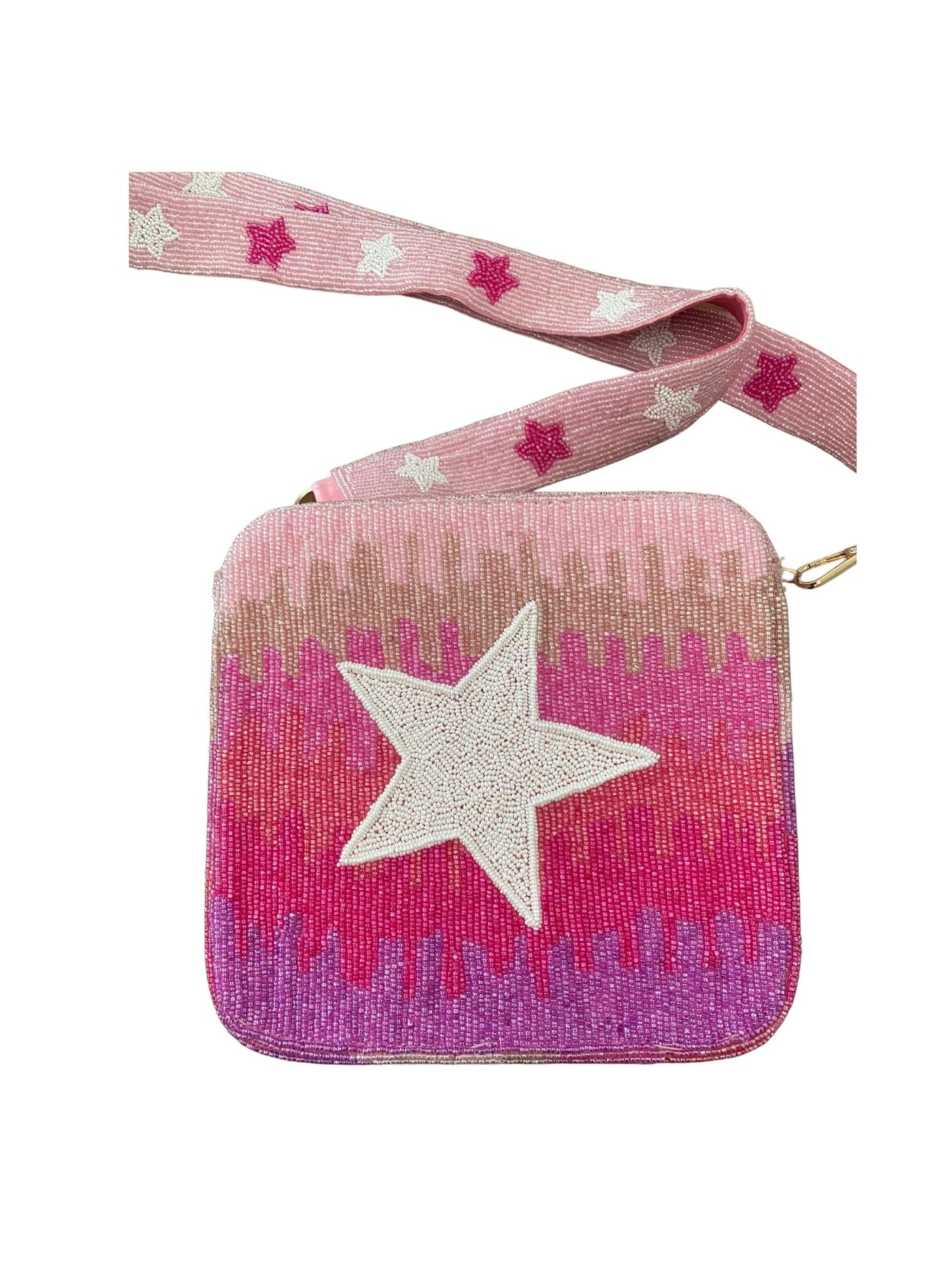 Star Seed Bead Box Bag - Pink