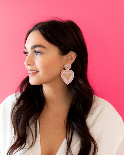 Queen of Hearts Earrings - Pink