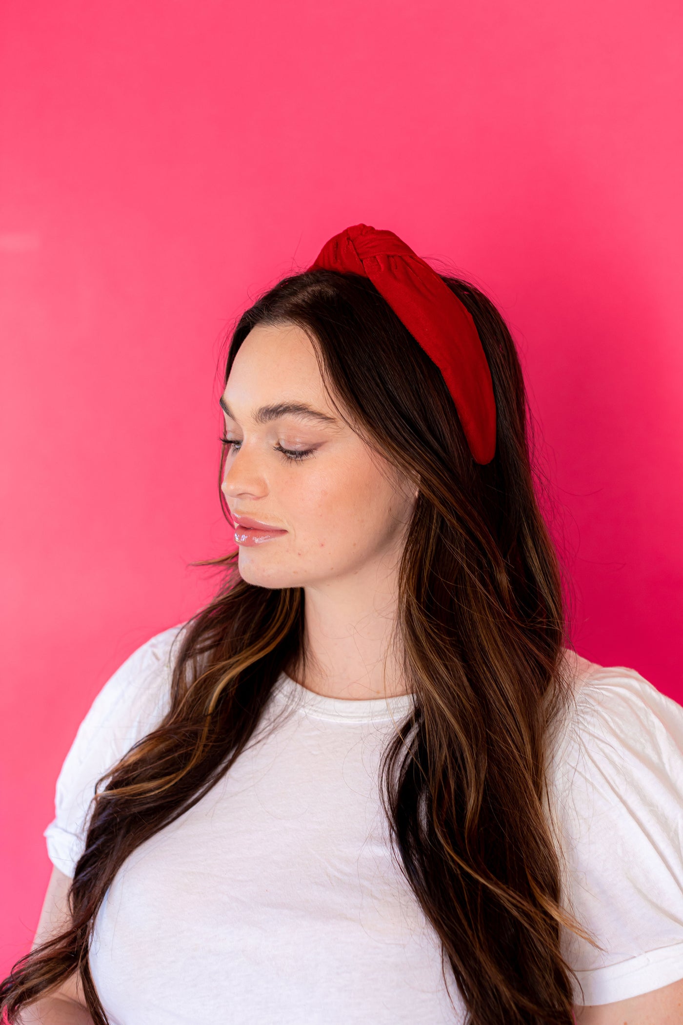 Headband Velvet Knot - Red