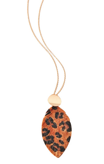 Leopard Leaf Necklace - Brown