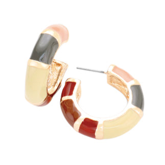 Maddie Huggie Earrings - Burgundy