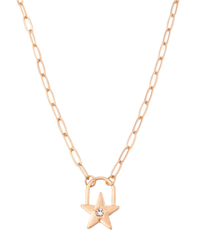 Star and Lock Necklace