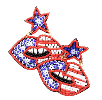 America Star and Lip Earrings