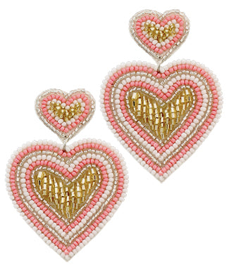 Queen of Hearts Earrings - Pink