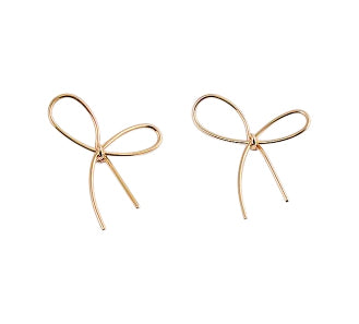 Gold Bow Stud Earrings