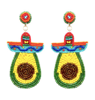 Avocado and Hat Earrings