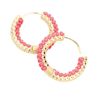Coral Huggie Earrings