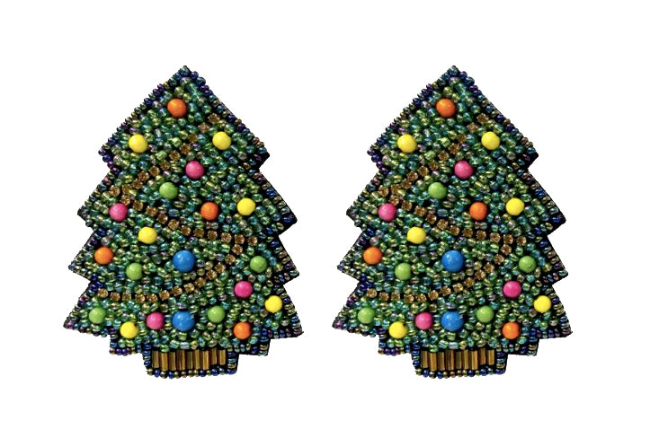Christmas Tree with Ornament Earrings
