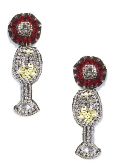 Beaded Champagne Earrings