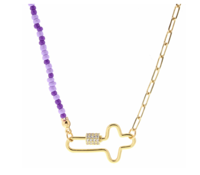 Little Lily - Purple Cross Necklace
