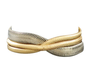 Snake Chain Wrap - 3 Row Bracelet - Mix Metal