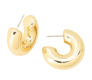 Gold Hoop Earrings - Shiny Gold