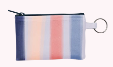 Mini Key Ring Wallet - Pink and Blue Stripe