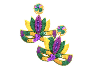 Mardi Gras Sequin Mask Earrings