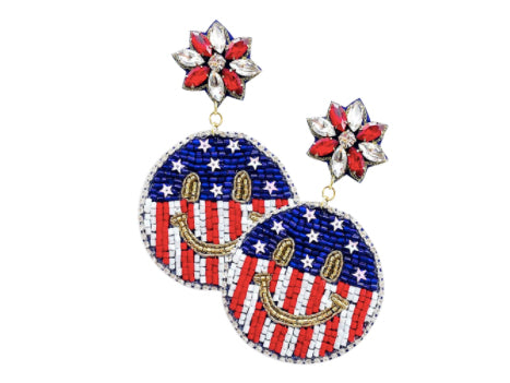 America Smiley Face Earrings
