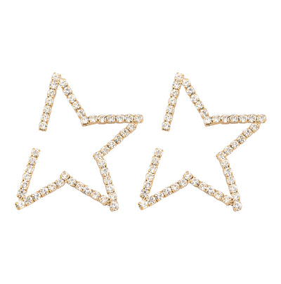 Statement Rhinestone Half Star Earrings