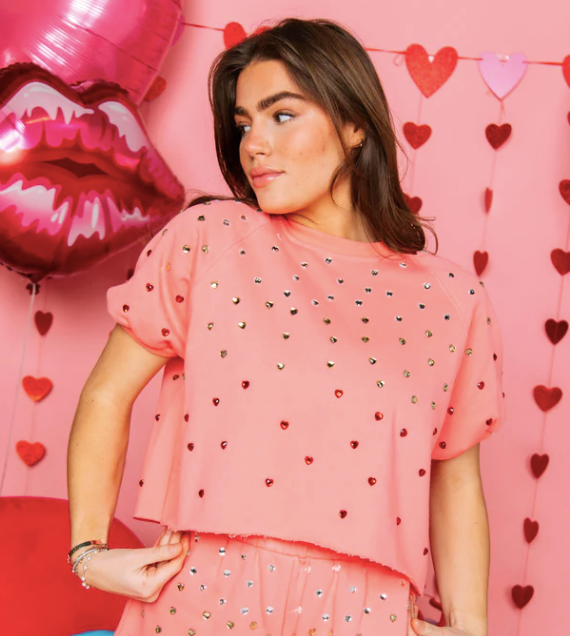 Queen of Sparkles - Heart Rhinestone Top