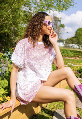 Queen of Sparkles White Scattered Sequin Top