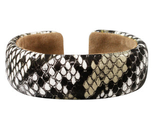 Snake Print Cuff Bracelet- Black and White