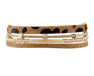Leopard and Crystal Bracelet