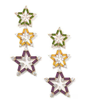 Mardi Gras Stars  Earrings - Solid