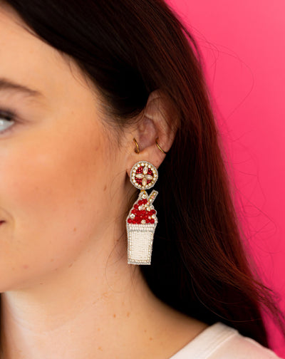 Snowball Earrings - Red