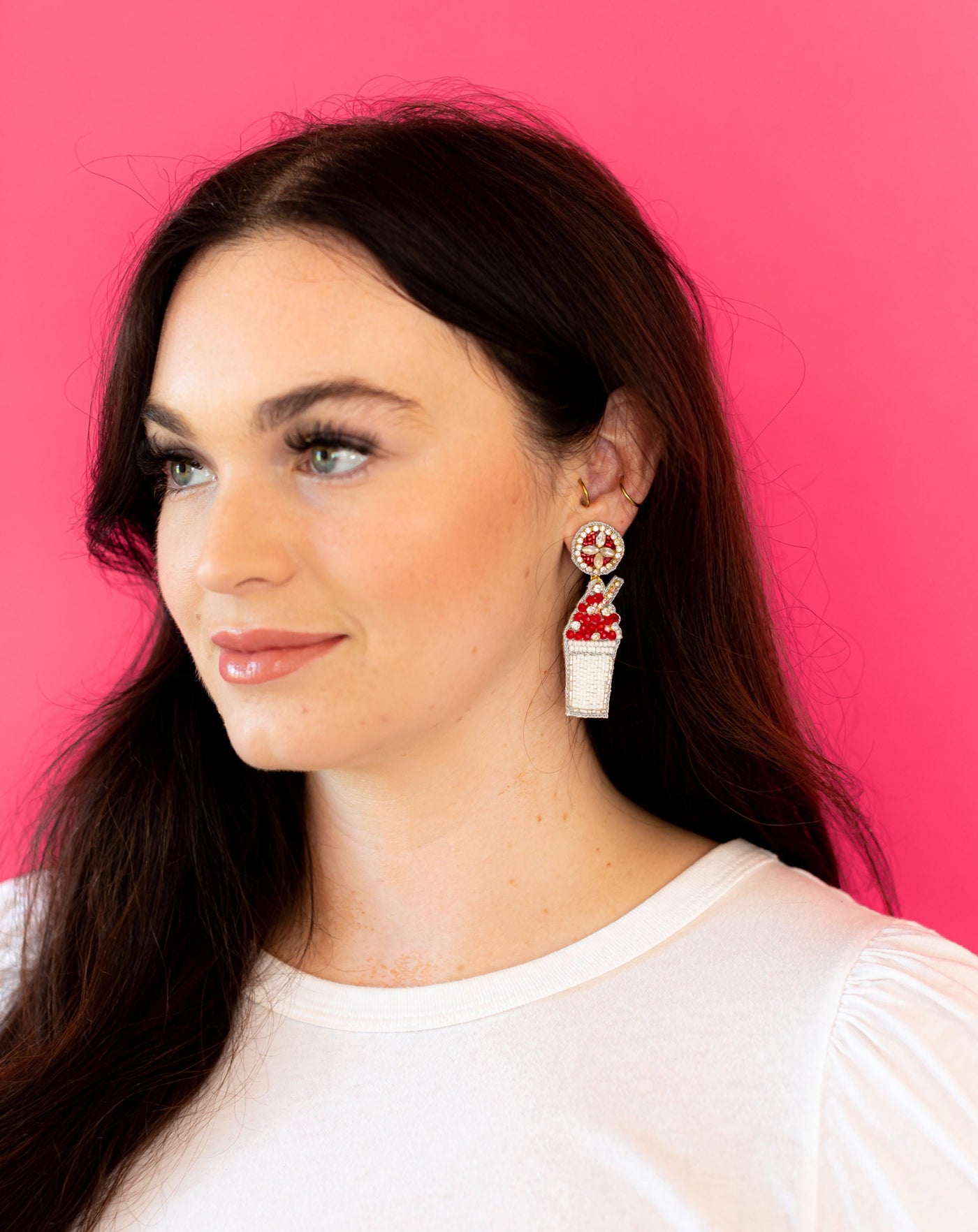 Snowball Earrings - Red